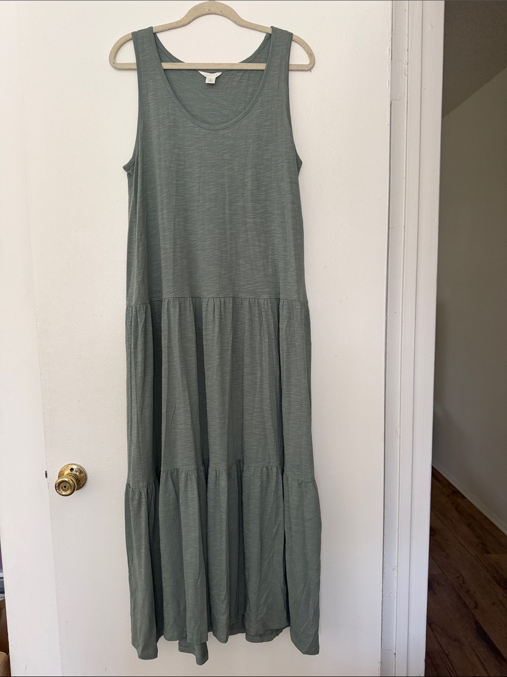 Caslon Women’s Medium Sleeveless Tiered Maxi Dress in Sage Green